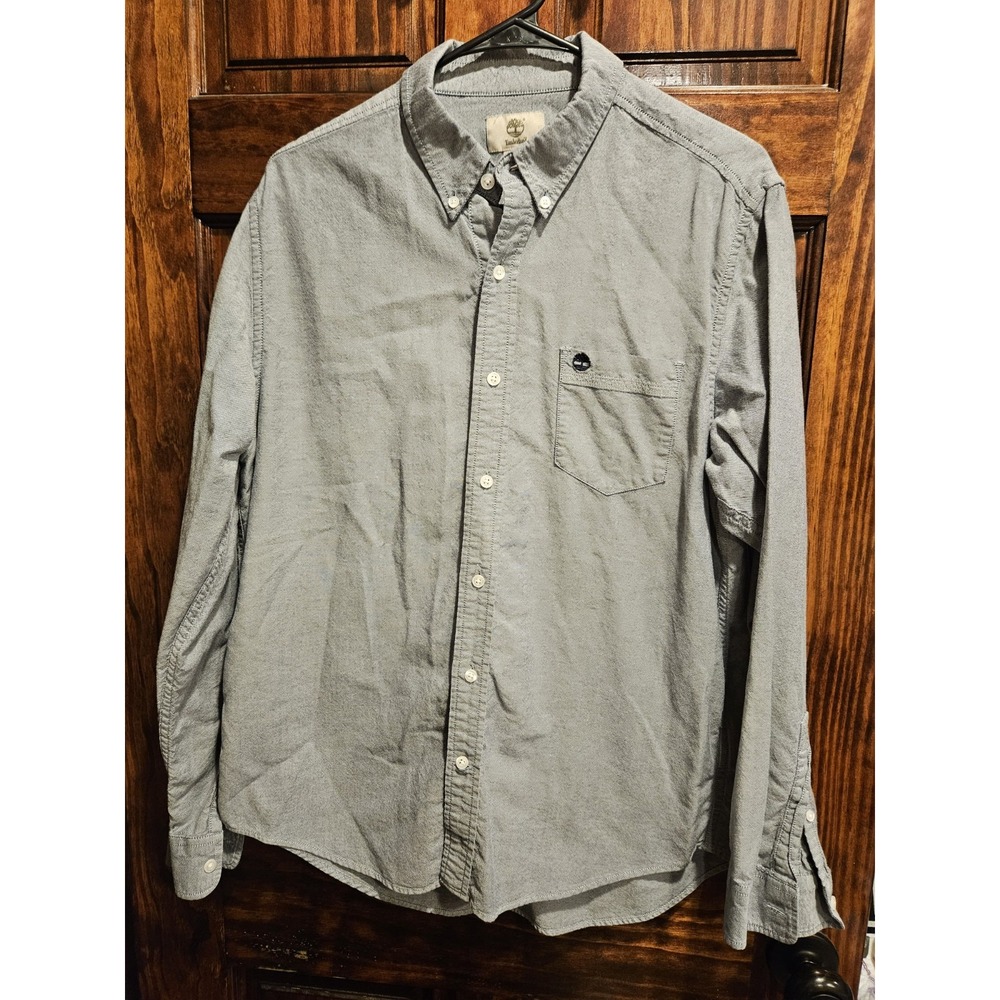 Timberland Men Medium Regular Fit 100% Cotton Button Up Denim Shirt TB08747J